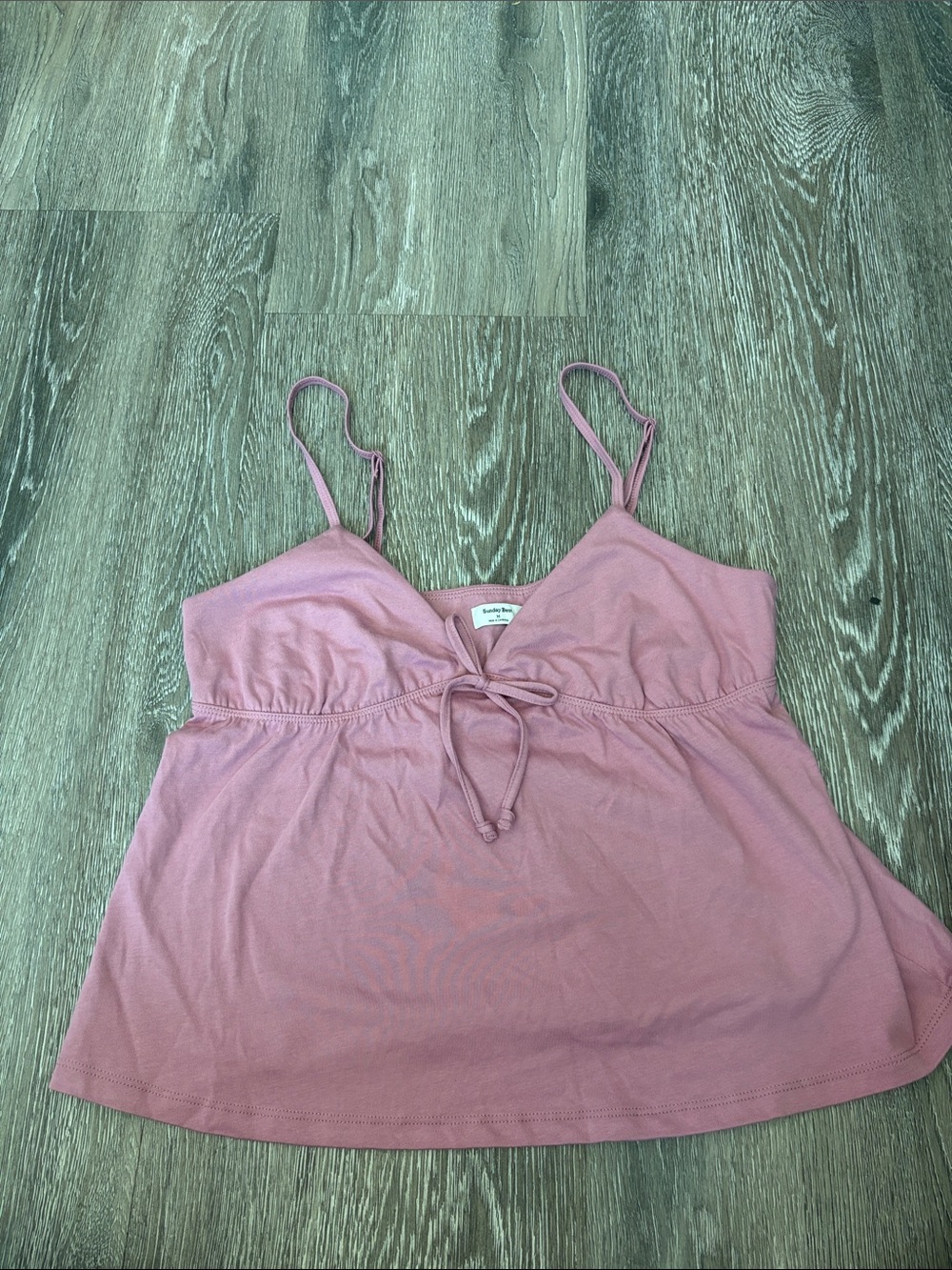 Aritzia Dusty Rose Tie-Front Spaghetti Strap Cami